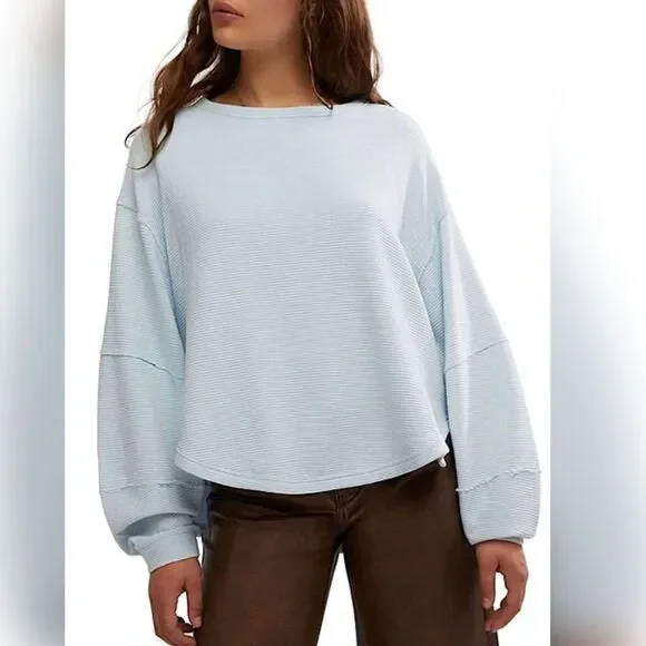 Free People We The Free Total Eclipse Tee - Ice Water, Medium (M) - Picture 1 of 7